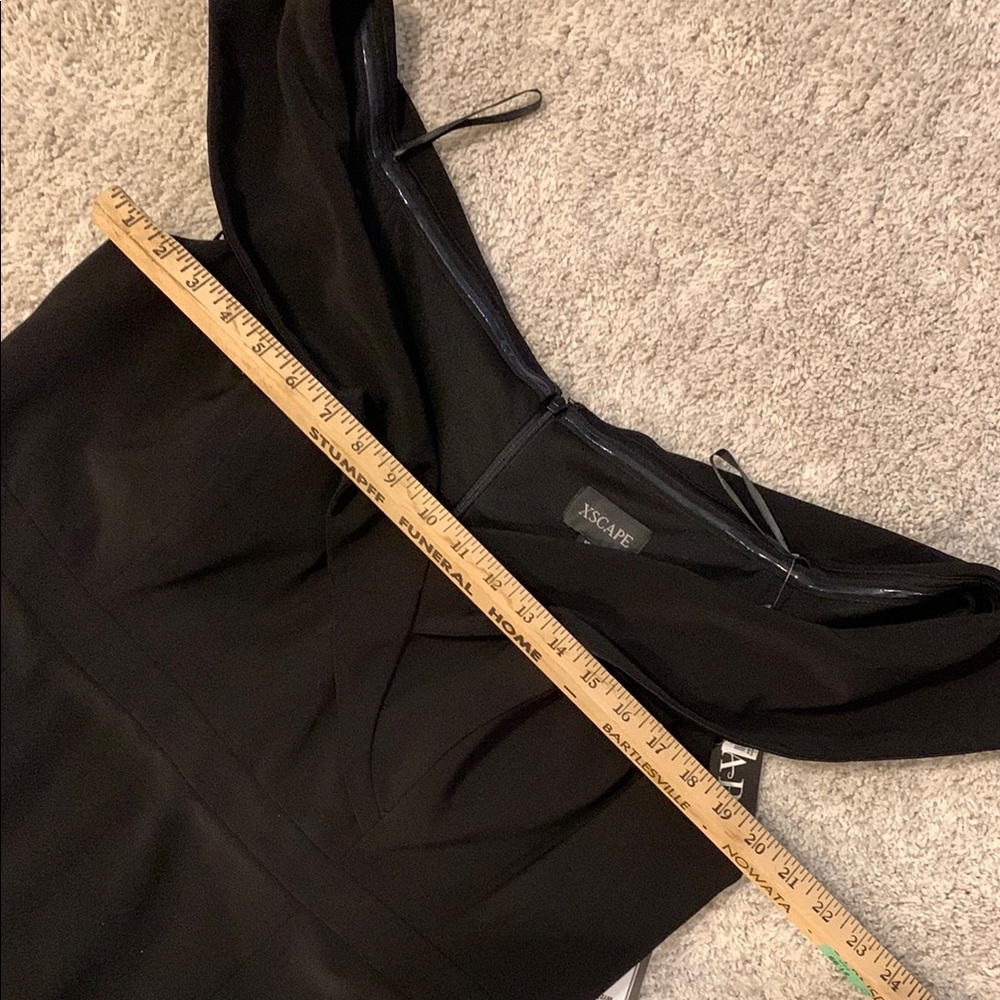 XSCAPE OFF-SHOULDER BLACK COCKTAIL DRESS - Picture 16 of 16